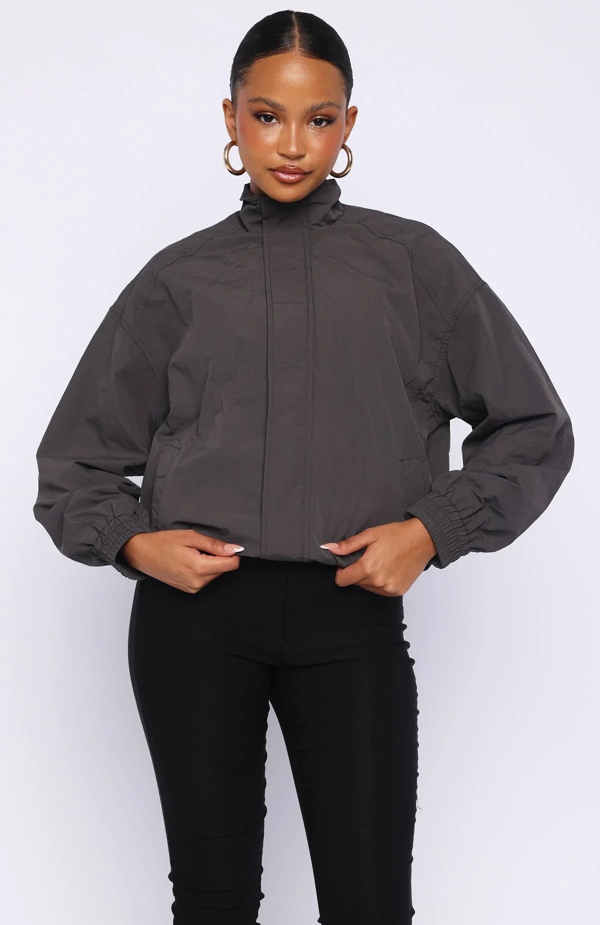 Cool Vibe Funnel Neck Jacket Steel