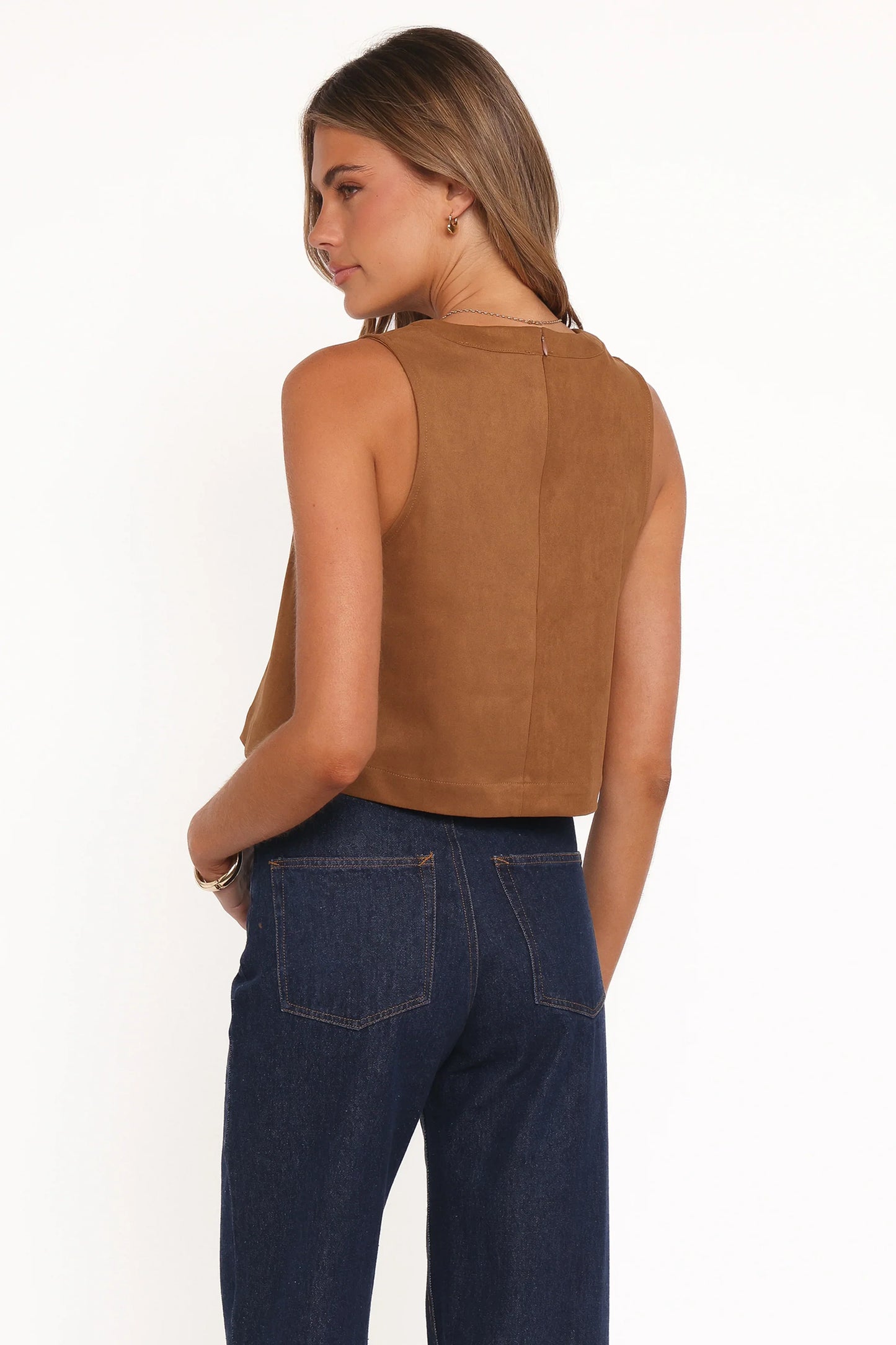Charles Faux Sueded Top Camel