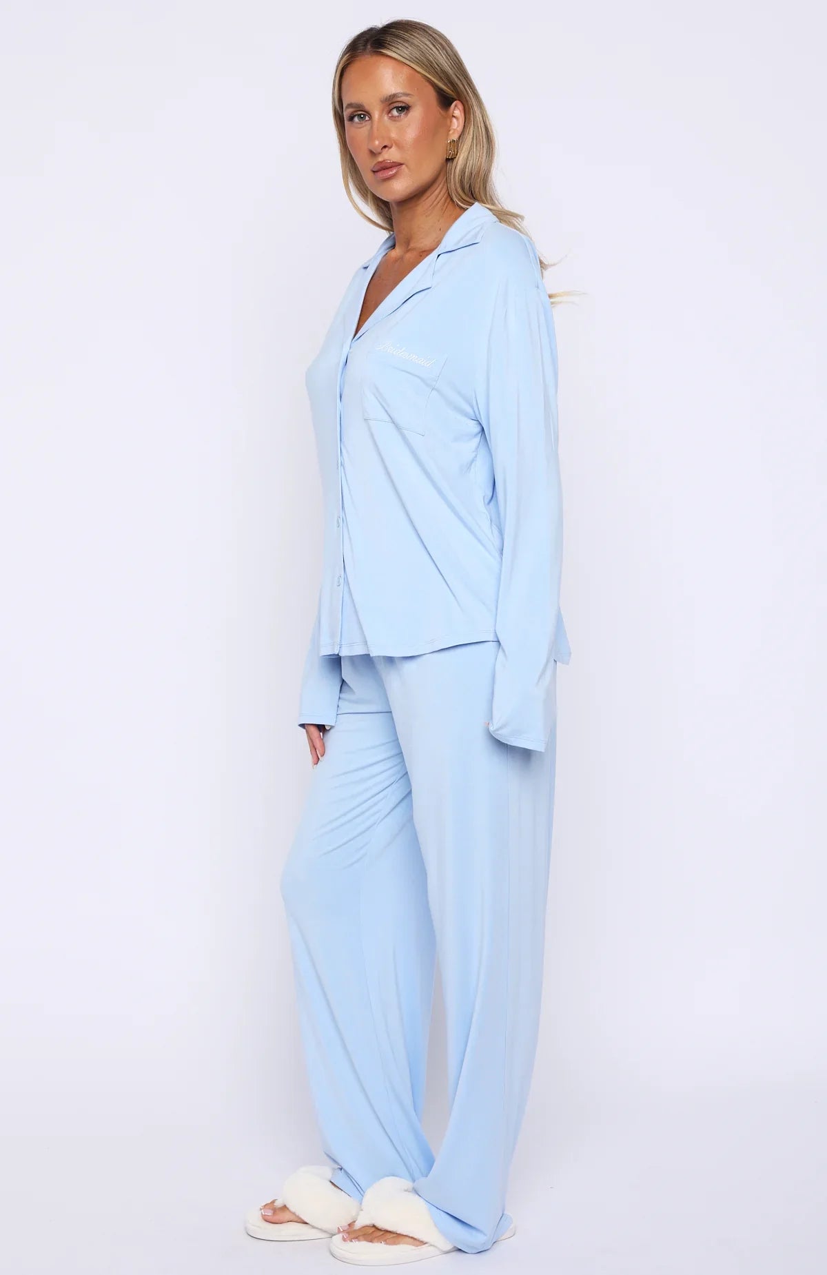 Bridal Party Long Sleeve Pyjama Set Baby Blue