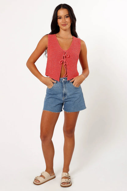 Kendall Knit Top Red