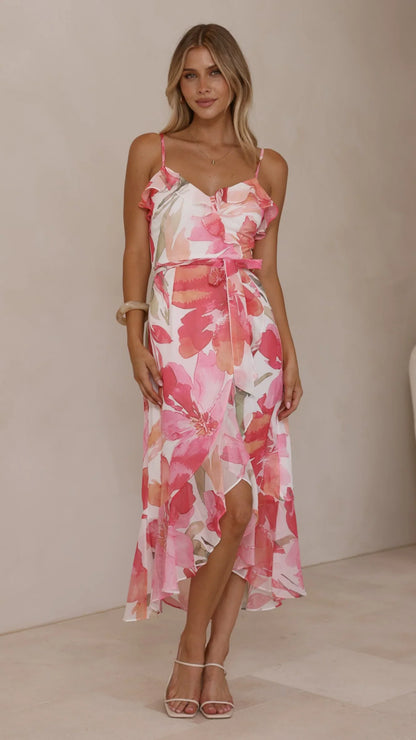 Skyla Maxi Dress Pink Floral