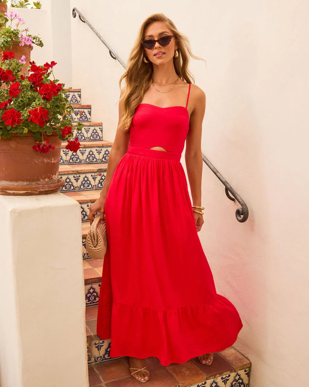 Eleanor A Line Front Cutout Maxi Dress
