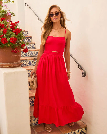 Eleanor A Line Front Cutout Maxi Dress