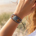 Boho Beaded Stone Wrap Bracelet