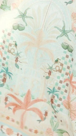 Nellie Midi Dress Aqua Aurora Print