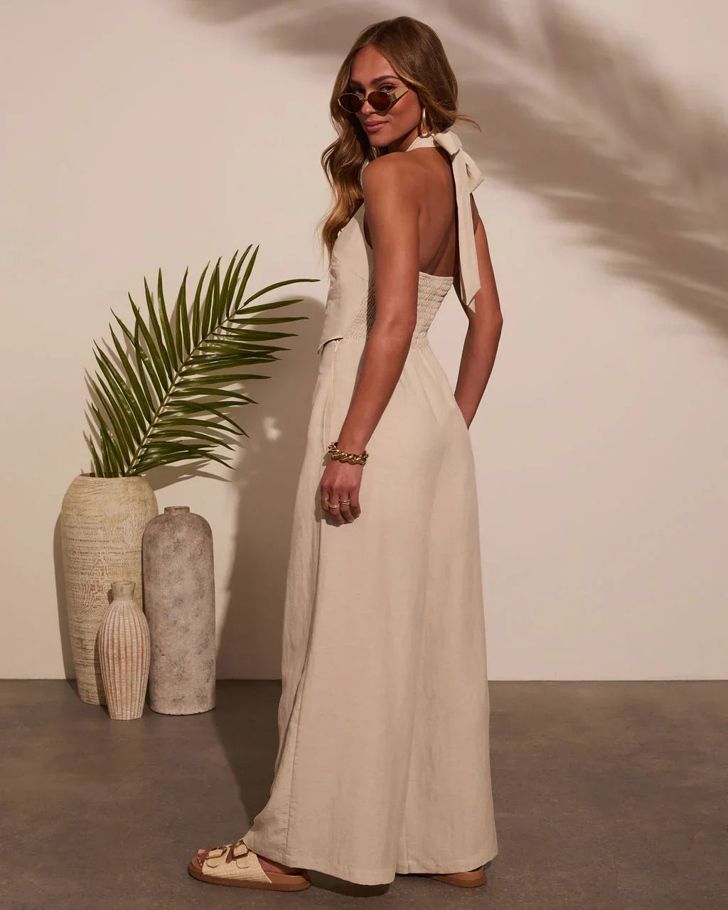 Katelyn Linen Vested Jumpsuit
