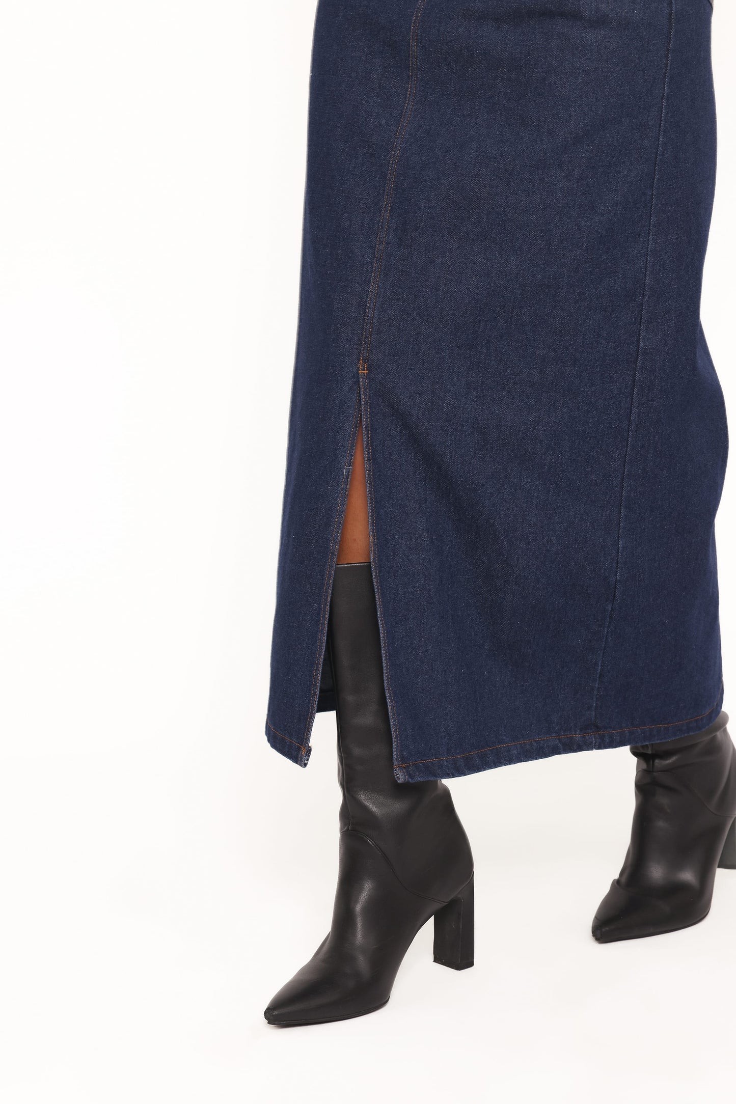 Dana Denim Midi Skirt Midnight