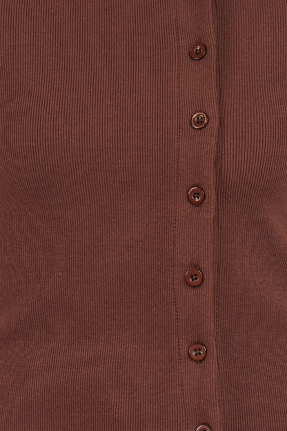 Cass Long Sleeve Top Chocolate Brown