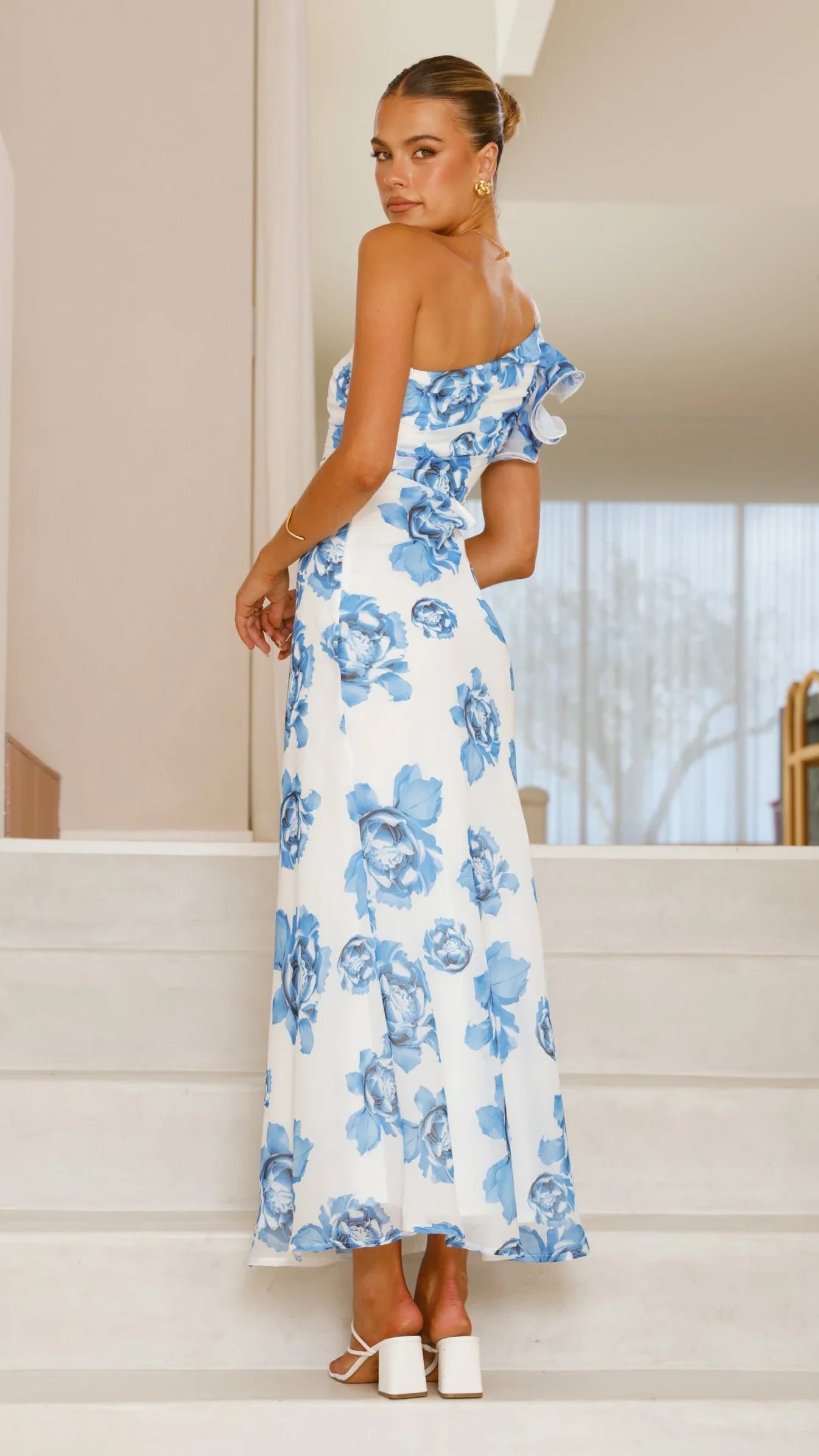 Amina Maxi Dress Blue Rose