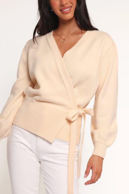 Abbey Ballet Wrap Cardigan Cream