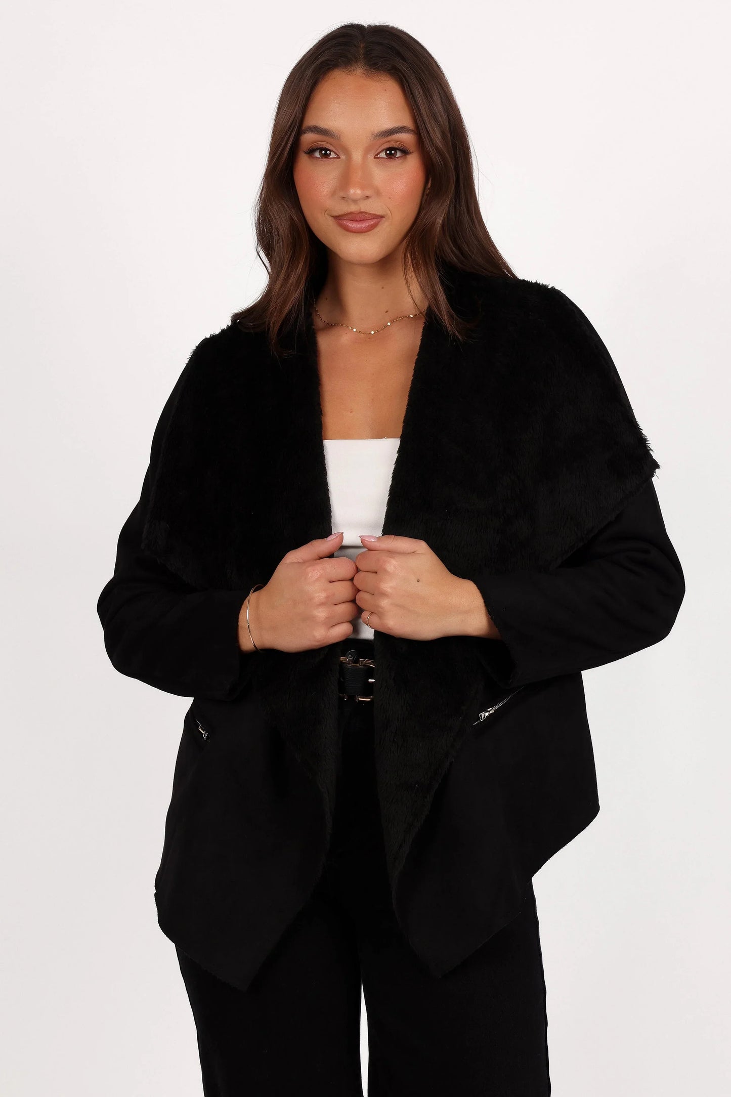 Lopez Faux Sherling Jacket Black