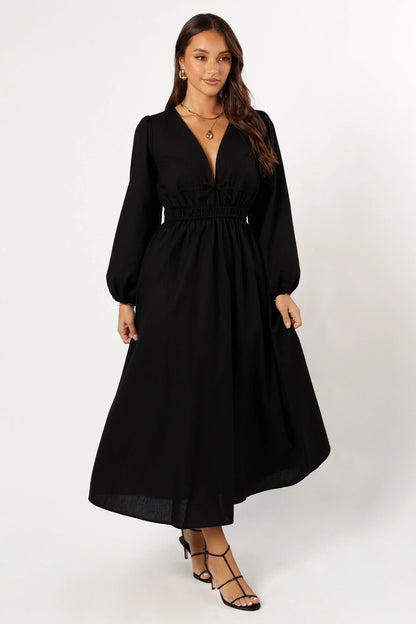 Cece Long Sleeve Maxi Dress Black