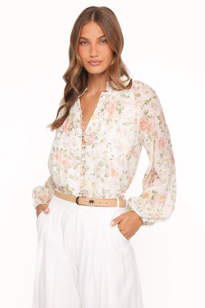 Marni Top White Multi Floral