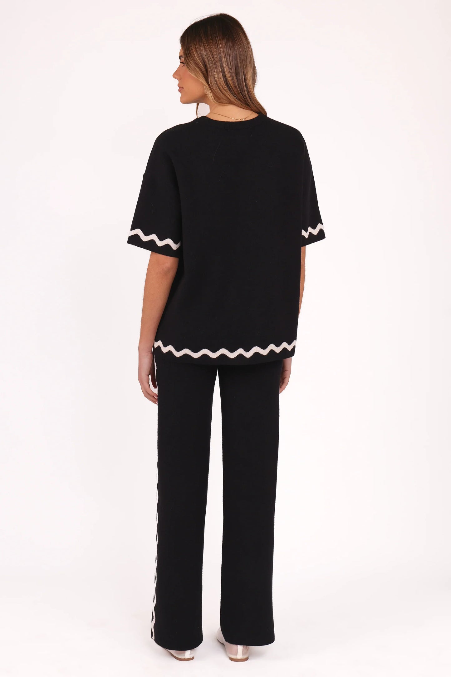 Vespa Knitted Pant Black White
