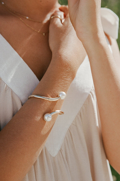 Petra Cuff Gold Pearl