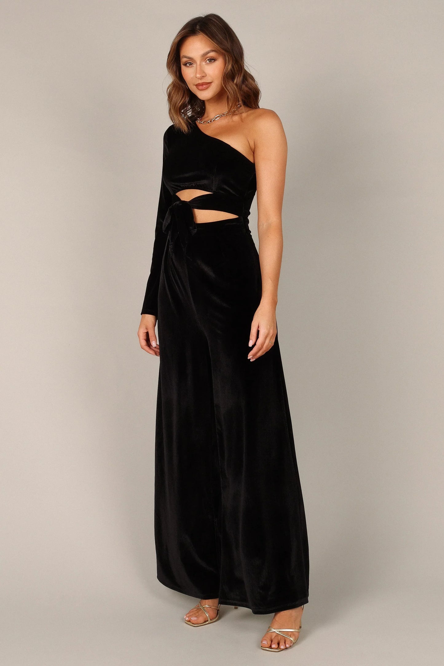 Avery Velvet Jumpsuit Black