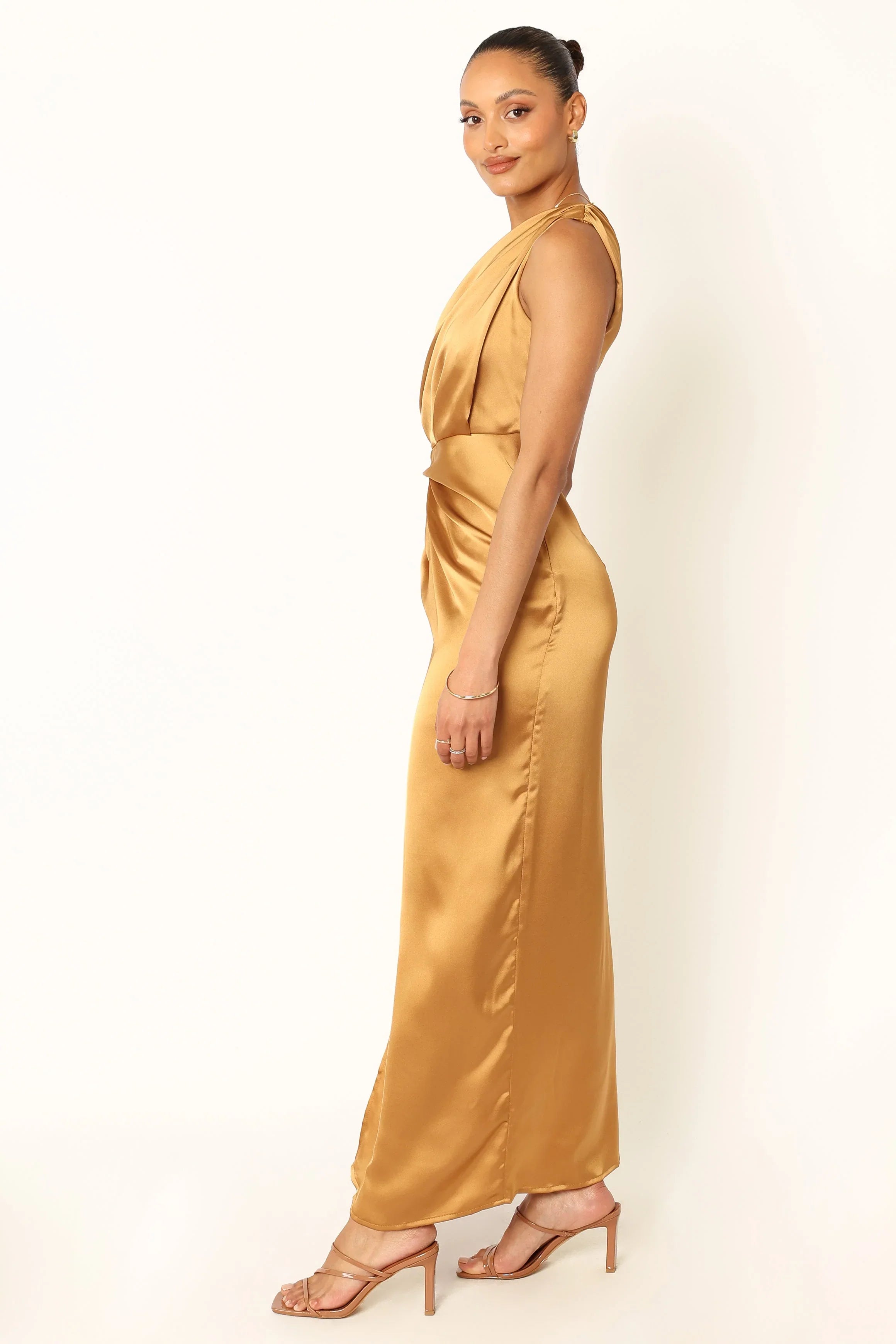 Nadia One Shoulder Maxi Dress Bronze