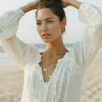 White Boho Cotton Long Sleeve Blouse