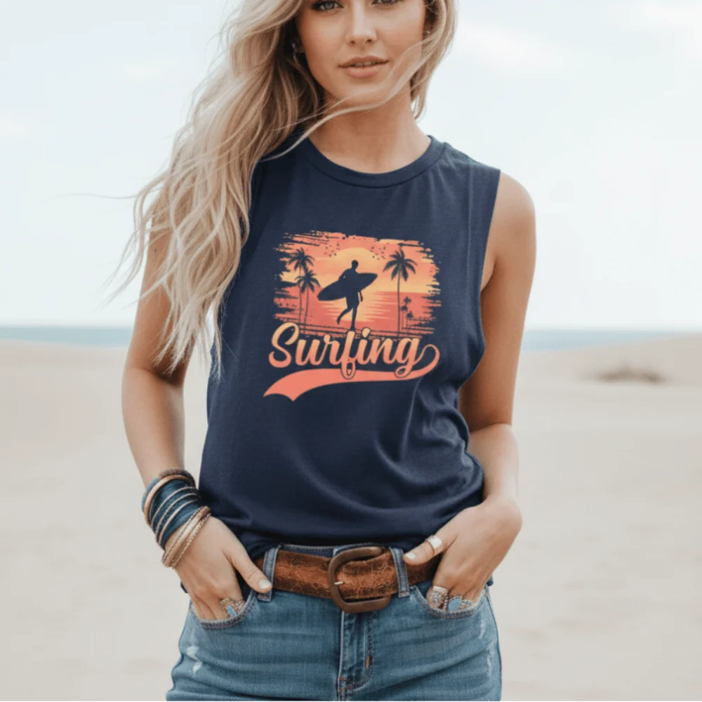 Surfing Graphic Tank Top