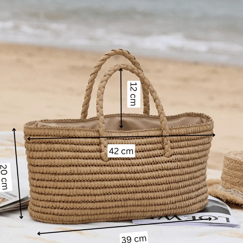 Bohemian Woven Straw Tote Bag