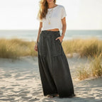 Bohemian A Line Denim Maxi Skirt