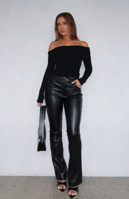 Good Luck Guaranteed PU Pants Black