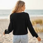 Boho Cable Knit Pullover Sweater