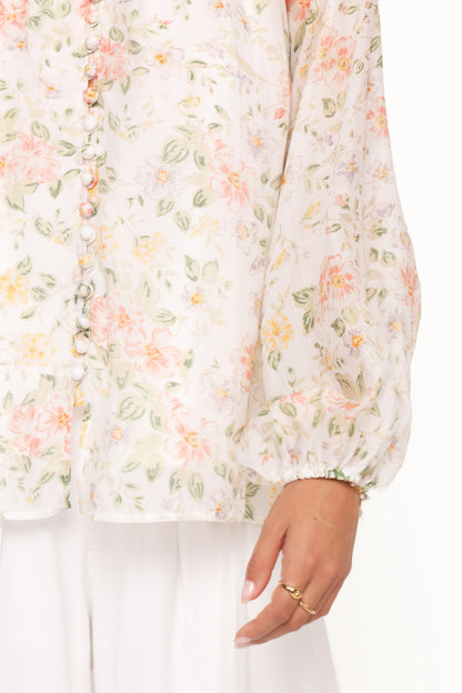 Marni Top White Multi Floral