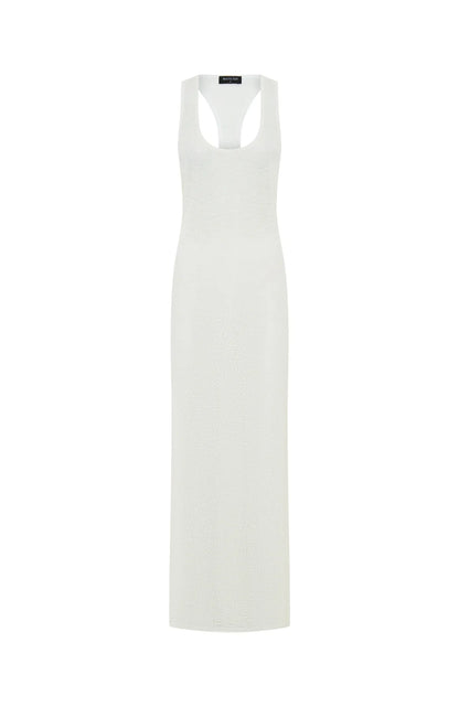 Tropic Waters Knit Maxi Dress White