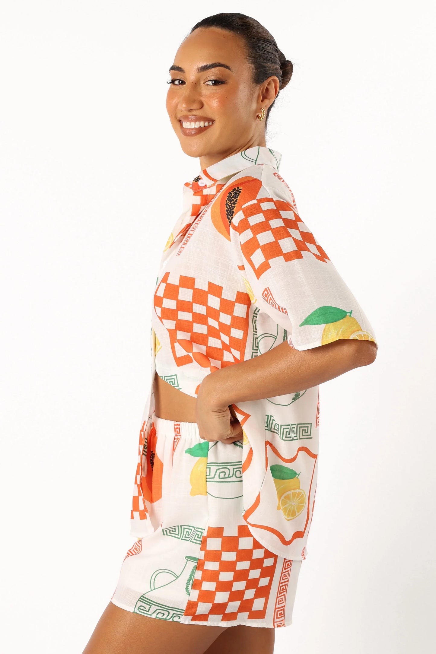 Piccolo Short Set White Orange