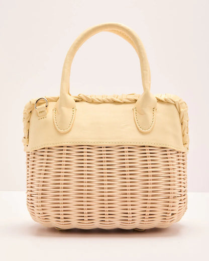 Sunelle Straw Basket Color Block Handbag
