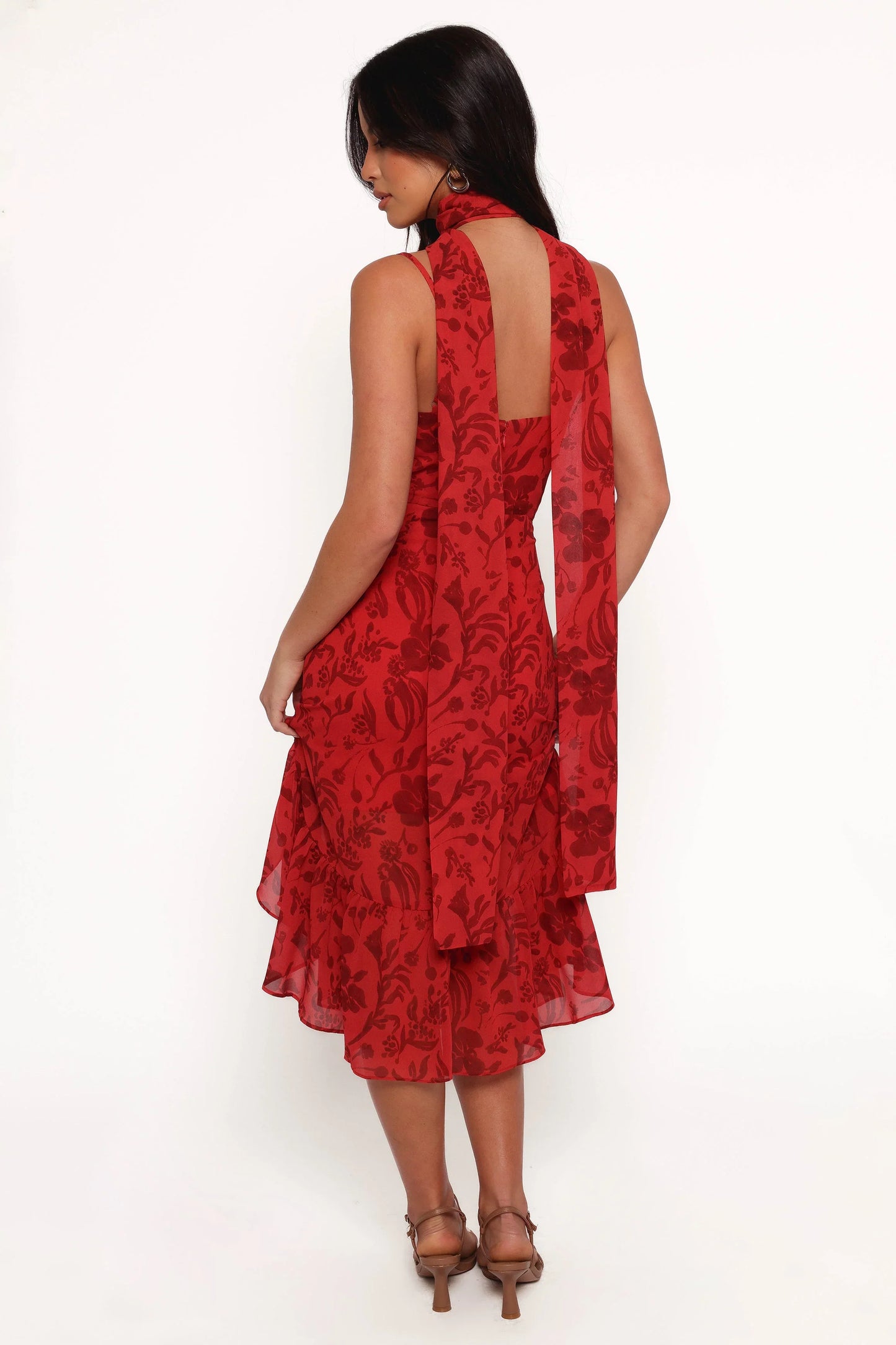 Francesca Midi Dress Red Floral