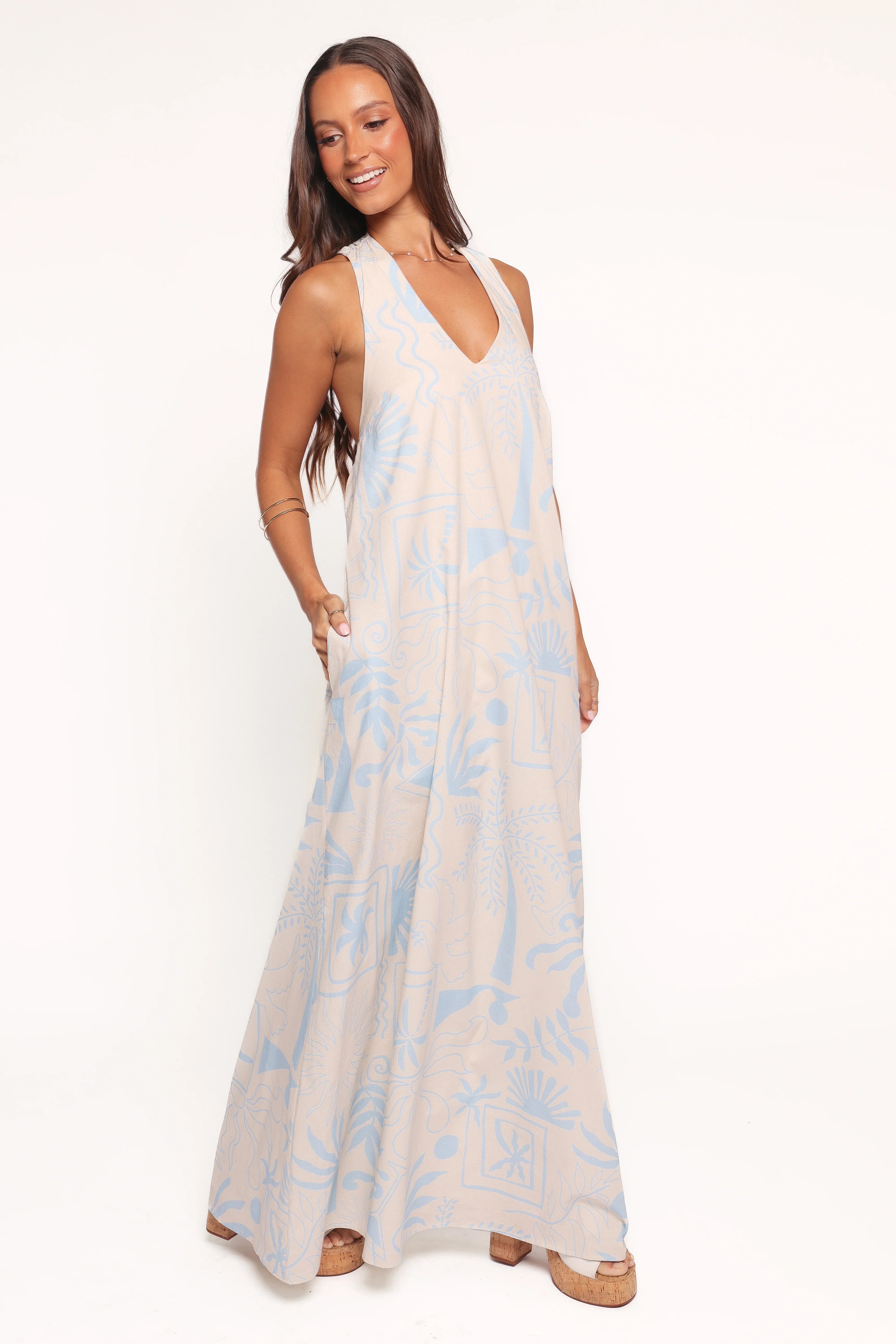 Naida Maxi Dress Blue Soleil