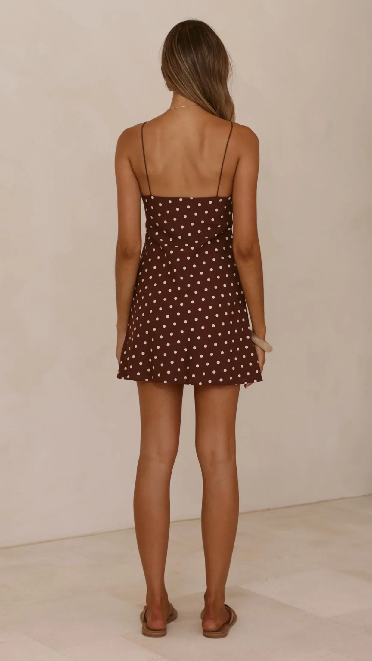 Halina Mini Dress Chocolate Nude Spot