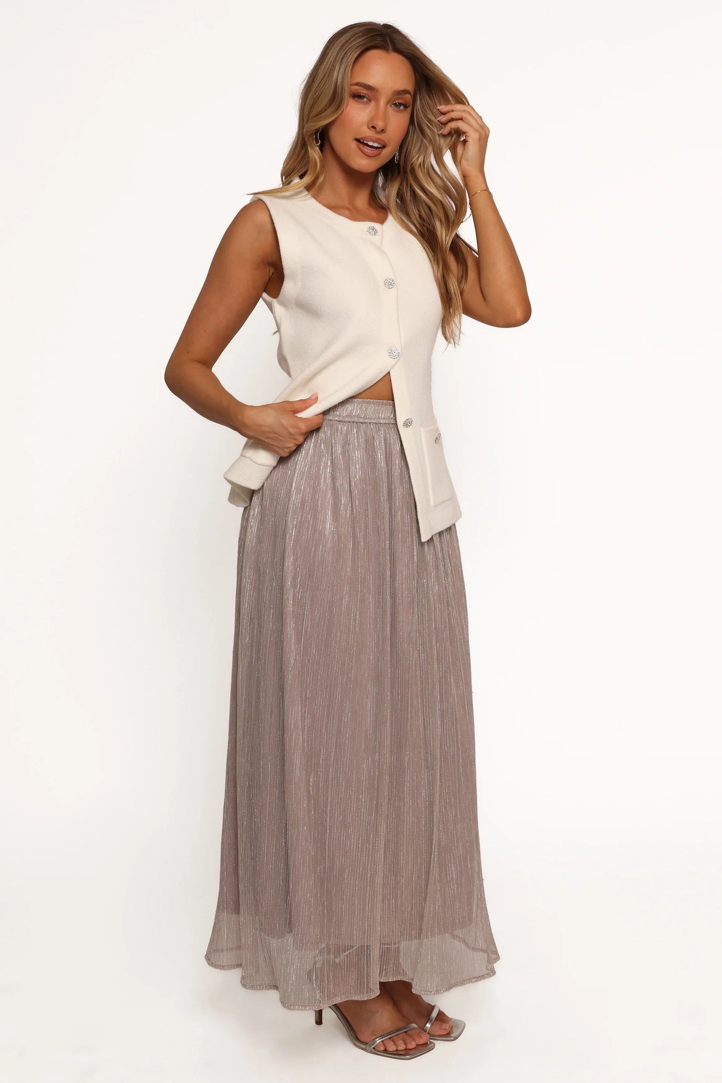 Tricia Maxi Skirt Silver