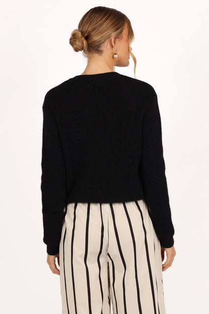 Wilde Bow Front Cardigan Black