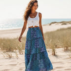 Floral Print Bohemian Maxi Skirt