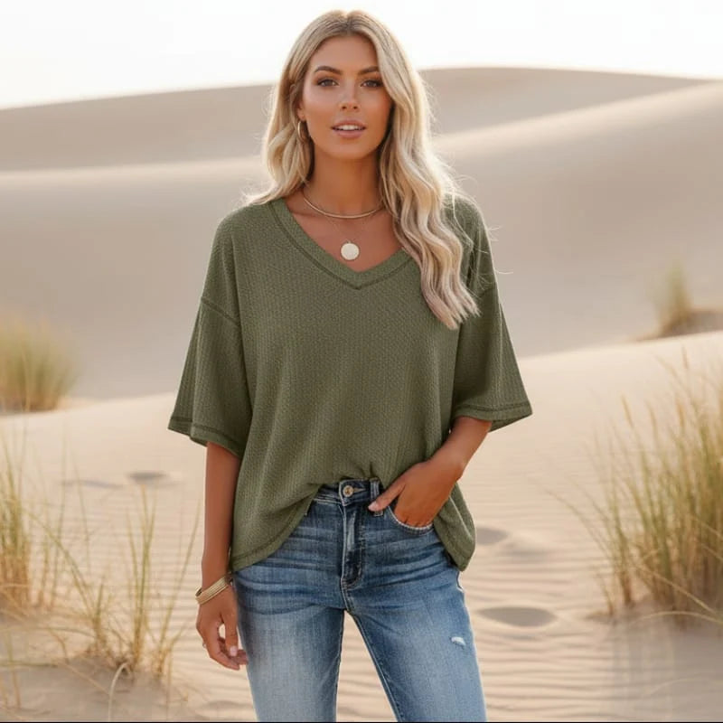 Oversized Casual V Neck Shirt