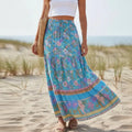 Boho Floral Ruffle Maxi Skirt