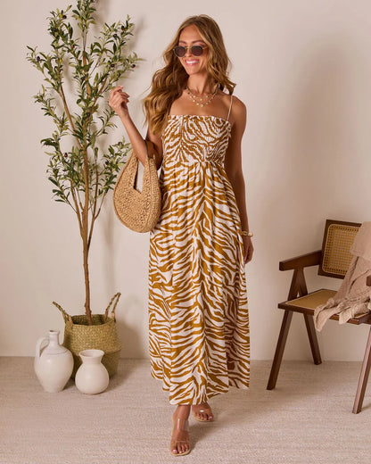 Solarah Animal Print Maxi Dress