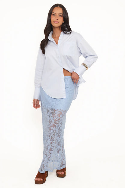 Brittany Lace Maxi Skirt Blue