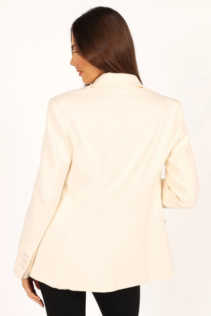 Lillian Button Front Blazer Cream