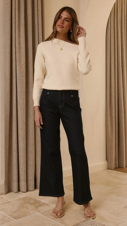 Zayleigh Straight Leg Jeans Dark Denim