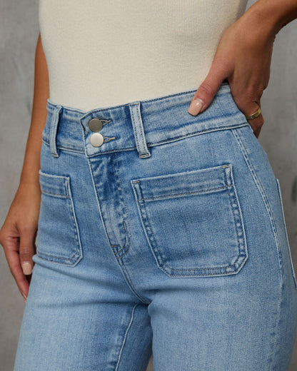 Found You Here Stretch High Rise Wide Leg Jeans