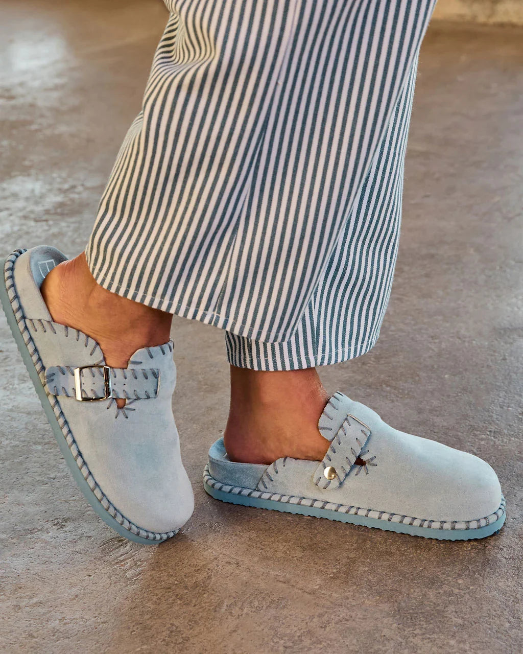 Chic Comfort Stitch Slip On Mules