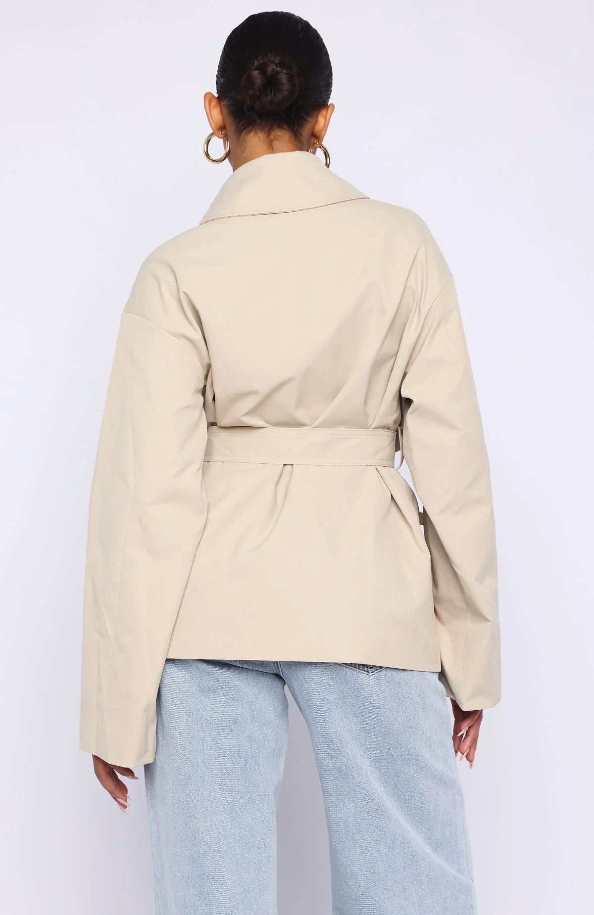Could Touch Cropped Trench Jacket Sand
