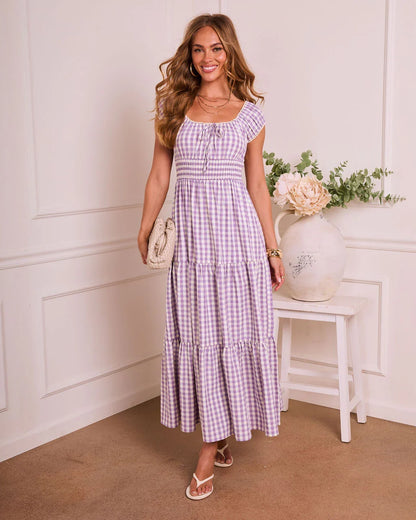 Willowy Meadow Gingham Maxi Dress