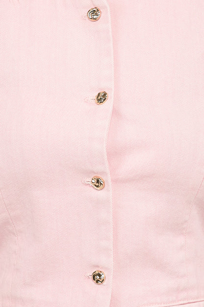 Ailis Denim Vest Top Dusty Pink