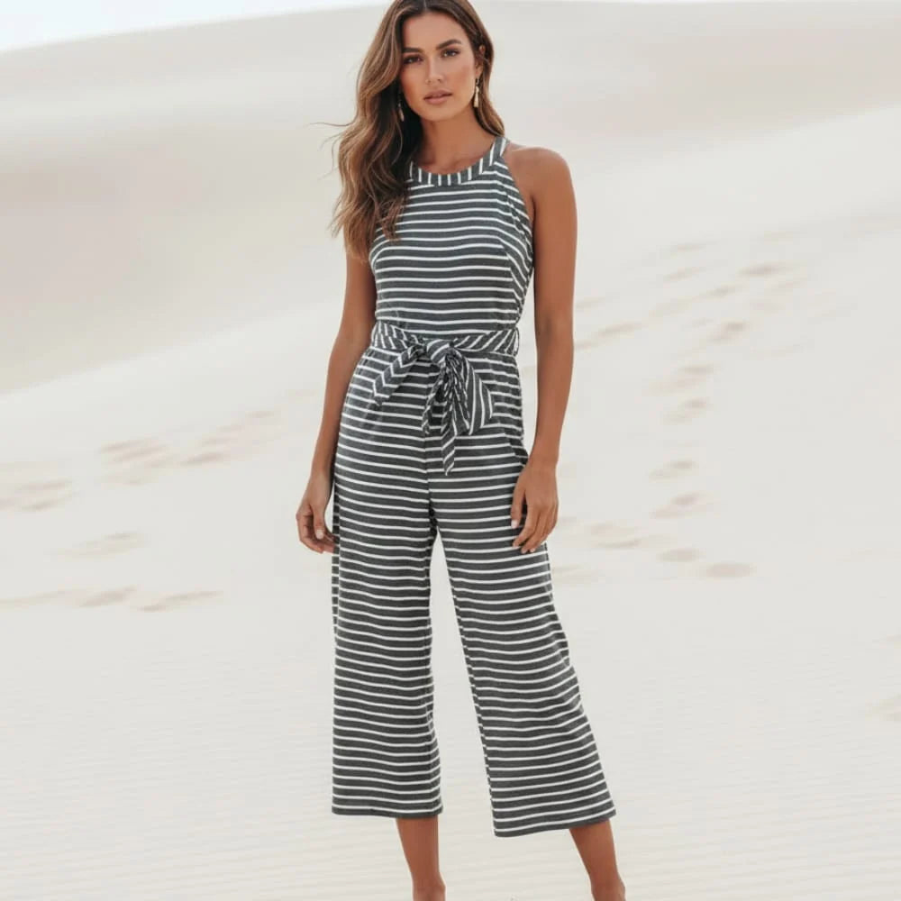 Boho Striped Sleeveless Rompers