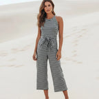 Boho Striped Sleeveless Rompers